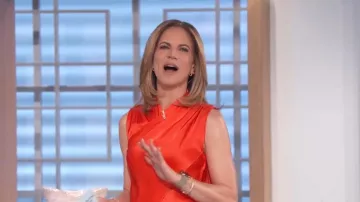 Nanushka Difya Wrap Top worn by Natalie Morales as seen in The Talk on March 13, 2024