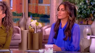 Alice + Olivia Lloyd Silk Bow Blouse worn by Alyssa Farah as seen in The View on March 13, 2024