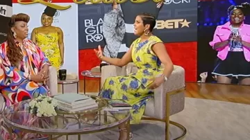 Marni Pleated Floral Print Flare Midi Skirt worn by Tamron Hall as seen in Tamron Hall Show on March 12, 2024