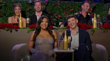 Cult Gaïa Nala Mini Clutch in Silver worn by Giannina Gibelli as seen in Love Is Blind TV show (S06E13)