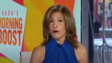 Black Halo Zana Twisted Halter-Neck Jumpsuit worn by Hoda Kotb as seen in Today on March 13, 2024