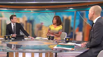 Zimmermann Brightside Striped Ribbed Knit Midi Dress worn by Gayle King as seen in CBS Mornings on March 14, 2024