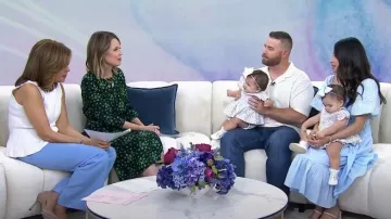 Halogen Sleeveless Peplum Sweater worn by Hoda Kotb as seen in Today on March 14, 2024