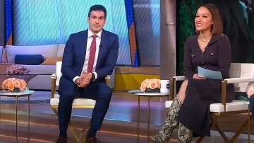 Sandro Zina Maxi Dress worn by Eva Pilgrim as seen in Good Morning America on March 14, 2024