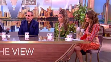 Saloni Vera Silk Floral Long Sleeve Minidress worn by Alyssa Farah as seen in The View on March 14, 2024