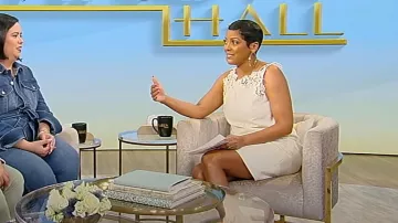 Oscar de la Renta Gar­de­nia Guipure & Wool Minidress worn by Tamron Hall as seen in Tamron Hall on March 14, 2024