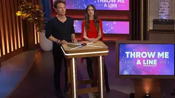 Christian Louboutin Hot Chick Patent Red Sole Slingback Pumps worn by Alison Brie as seen in The Kelly Clarkson Show on March 14, 2024