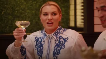 Alice + Olivia Loryn Embroidered Mini Dress worn by Lindsay Hubbard as seen in Summer House (S08E04)