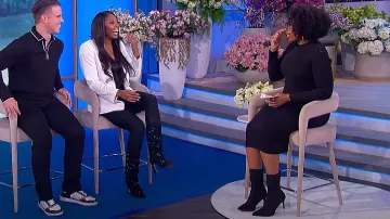 Asos Rosetta Kitten Heel Sock Boots worn by Jennifer Hudson as seen in The Jennifer Hudson Show on March 12, 2024
