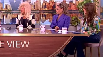 L'Agence Dani Silk Print­ed Blouse worn by Alyssa Farah as seen in The View on March 15, 2024