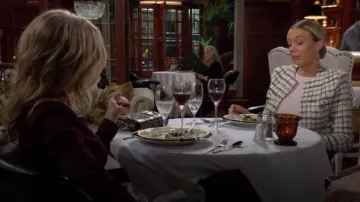 Veste IRO Miora portée par Abby Newman (Melissa Ordway) dans Les Feux de l’amour le 14 mars 2024