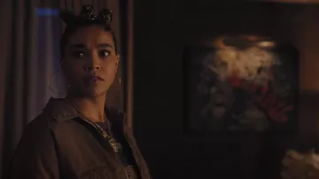 Ganni Nylon Bomber Jacket worn by Mikaela (Lucy Barrett) as seen in Charmed (S04E05)