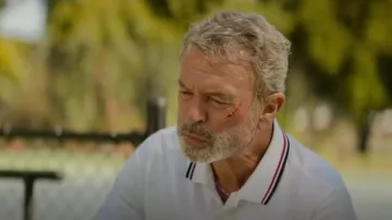 Fred Perry Lo­go Po­lo worn by Stan Delaney (Sam Neill) as seen in Apples Never Fall (S01E02)