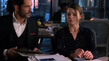 L'Agence Nina Star Blouse worn by Chloe Decker (Lauren German) as seen in Lucifer (S06E08)