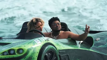 Lunettes de soleil Jacques Marie Mage Clear Yellow & Blue Taos Hopper portées par BossMan Dlow en Lil Bastard Ft. Rob49 (Vidéo officielle)