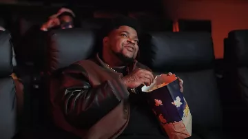 Rhude Brown & Black Atacama Rally Varsity Jacket worn by BossMan Dlow in Lil Bastard Ft. Rob49 (Official Video)