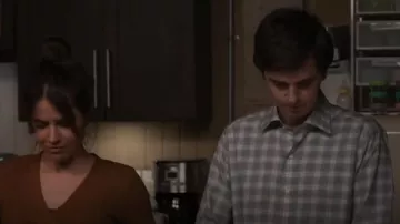 Peter Millar Men's Vista Winter Soft Twill Sport Shirt worn by Dr. Shaun Murphy (Freddie Highmore) as seen in The Good Doctor (S07E03)