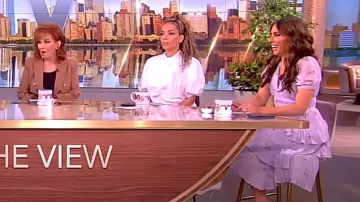 Self Portrait Tiered Pleated Floral Print Chiffon Midi Dress worn by Alyssa Farah as seen in The View on March 19, 2024