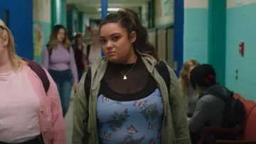 Current Mood Floral Butterfly Print Mesh M ini Dress worn by Astrid (Jana Morrison) as seen in Astrid & Lilly Save the World (S01E03)