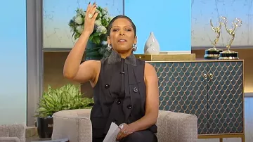 Sacai Contrasting Collar Pinstripe Waistcoat worn by Tamron Hall as seen in Tamron Hall on March 19, 2024