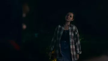 Topshop Camel Check Shirt worn by Bree (Mia McKenna-Bruce) as seen in Get Even (S01E03)