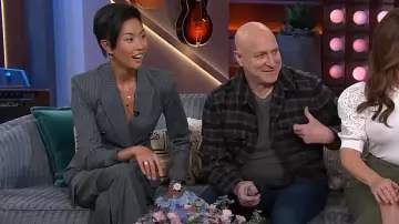 Ramy Brook Noa Pin­striped Pants worn by Kristen Kish as seen in The Kelly Clarkson Show on March 19, 2024