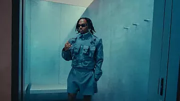 Saint Laurent Eyewear Black Rec­tan­gu­lar Sun­glass­es worn by Gunna in Prada Dem (feat. Offset) [Official Video]