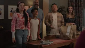 Zara Col­or­ful Tex­tured Cardi­gan worn by Andrew Pham (Andrew Phung) as seen in Run the Burbs (S03E11)