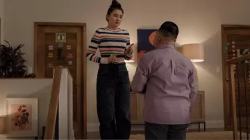 We The Free Moxie Low Rise Splatter Pull-On Barrel Jeans worn by Khia Pham (Zoriah Wong) as seen in Run the Burbs (S03E11)