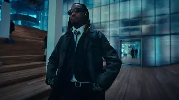Chrome Hearts Black Leather Gun­slinger Belt worn by Offset in Prada Dem by Gunna [Official Video]