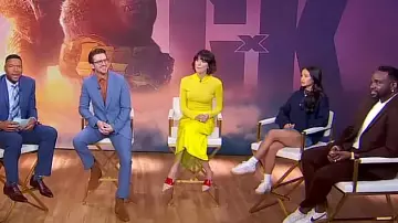 Les escarpins Prada à bride arrière à bout pointu portés par Rebecca Hall vus dans Good Morning America le 20 mars 2024