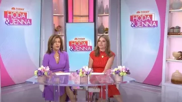 Black Halo Kensington Fit & Flare Dress in Lilac worn by Hoda Kotb as seen in Today with Hoda & Jenna on March 19, 2024