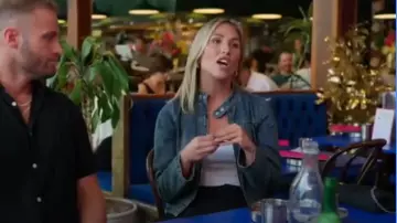 Glassons Den­im Rac­er Jack­et Tight Fit­ted worn by Sara Mesa as seen in Married at First Sight (S11E31)