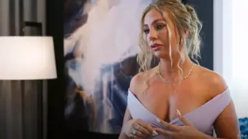 Natalie Rolt Mar­cel­la Gown in Laven­der worn by Eden Harper as seen in Married at First Sight (S11E32)