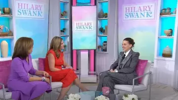 Sergio Hudson Prince Of Wales Check Seamed Lapel Jacket worn by Hilary Swank as seen in Today with Hoda & Jenna on March 19, 2024