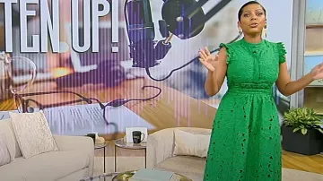 Erdem Broderie Anglaise Cotton Blend Midi Dress worn by Tamron Hall as seen in Tamron Hall on March 20, 2024