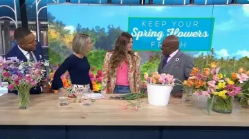 Stella McCartney Neon Floral Jacquard Jackets worn by Christina Stembel as seen in Today on March 20, 2024