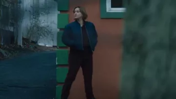 Cinq a Sept Maris Short Denim Puffer Jacket worn by Special Agent Hana Gibson (Keisha Castle-Hughes) as seen in FBI: Most Wanted (S05E05)