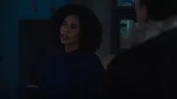 Vince Rib-Knit Fun­nel Neck Sweater worn by Special Agent Sheryll Barnes (Roxy Sternberg) as seen in FBI: Most Wanted (S05E05)