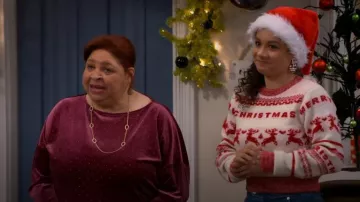 Anne Klein Talla Grande Regalo Dar Gota de Rocío Terciopelo Estampado de Puntos Usado por Celia (Patricia Belcher) como se ve en Los Villanos de Valley View (T02E19)