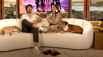 Celine Melody Leather Loafers worn by Drew Barrymore as seen in The Drew Barrymore Show on March 21, 2024