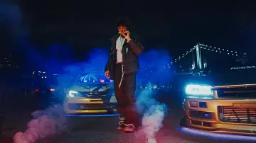 Moncler x Fragment x Pokemon Black Blain Jacket worn by Ski Mask the Slump God in Shibuya (Official Video)