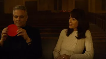 Jonathan Simkhai Andi Fisherman Knit Peplum Jacket worn by Lettie Sandoval (Cecilia Suárez) as seen in Promised Land (S01E03)