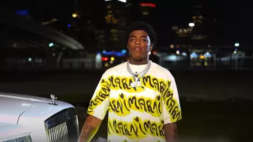 Marni Yellow Brushed Logo Stripe T Shirt worn by Yungeen Ace in Mama Tears (Official Music Video)