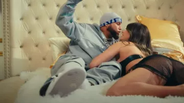 Nike Air Force 1 Low White sneakers worn by EL ALFA El Jefe in SACUDELO letras feat Donaty, NLE Choppa and Maluma