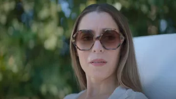 Chloe Willow Octagonal Sunglasses worn by Hazel Green (Cristin Milioti) as seen in Made for Love (S01E07)