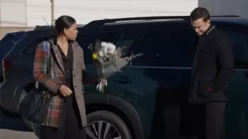 Veronica Beard India Patchwork Dickey Coat worn by Victoria Hughes (Barrett Doss) as seen in Station 19 (S07E02)