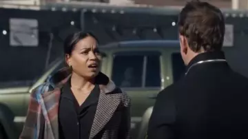 Equipment Leona Long Sleeve Silk Shirt worn by Victoria Hughes (Barrett Doss) as seen in Station 19 (S07E02)