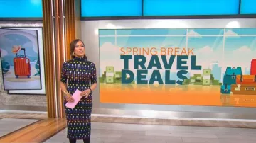 Alice + Olivia Delora Robe portée par Michelle Miller comme on le voit dans CBS Mornings le 22 mars 2024