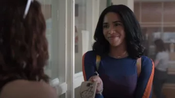 Urban Outfitters Baily Colorblock Mesh Cropped Top worn by Addy Hanlon (Herizen Guardiola) as seen in Dare Me (S01E02)